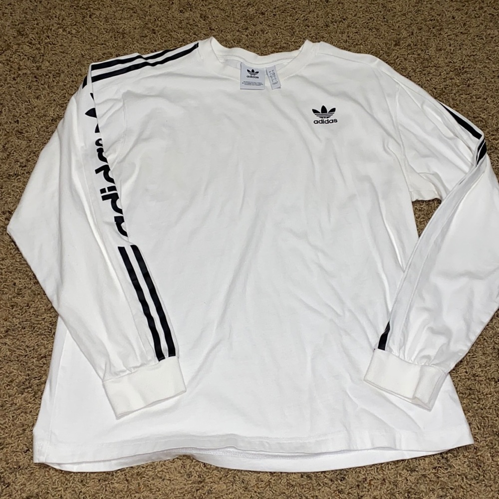 COPY - Men’s White Long Sleeve Adidas Shirt - Size L